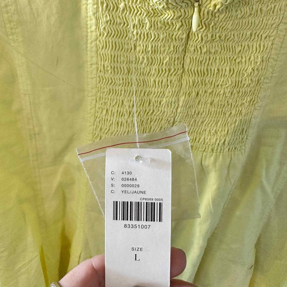 Anthropologie Maeve Dress L Fit to Flare Mini Cocktail Party Fun Bright Yellow - Picture 5 of 7